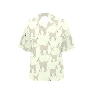 Little young goat pattern Women's All Over Print Hawaiian Shirt