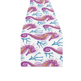 Purple seahorse blue coral pattern Table Runner