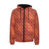 Wood Printed Pattern Print Design 03 Men's Padded Hooded Jacket