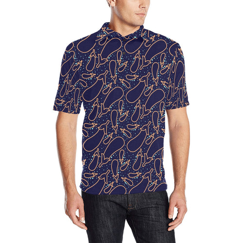 Eggplant Pattern Print Design 04 Men's All Over Print Polo Shirt