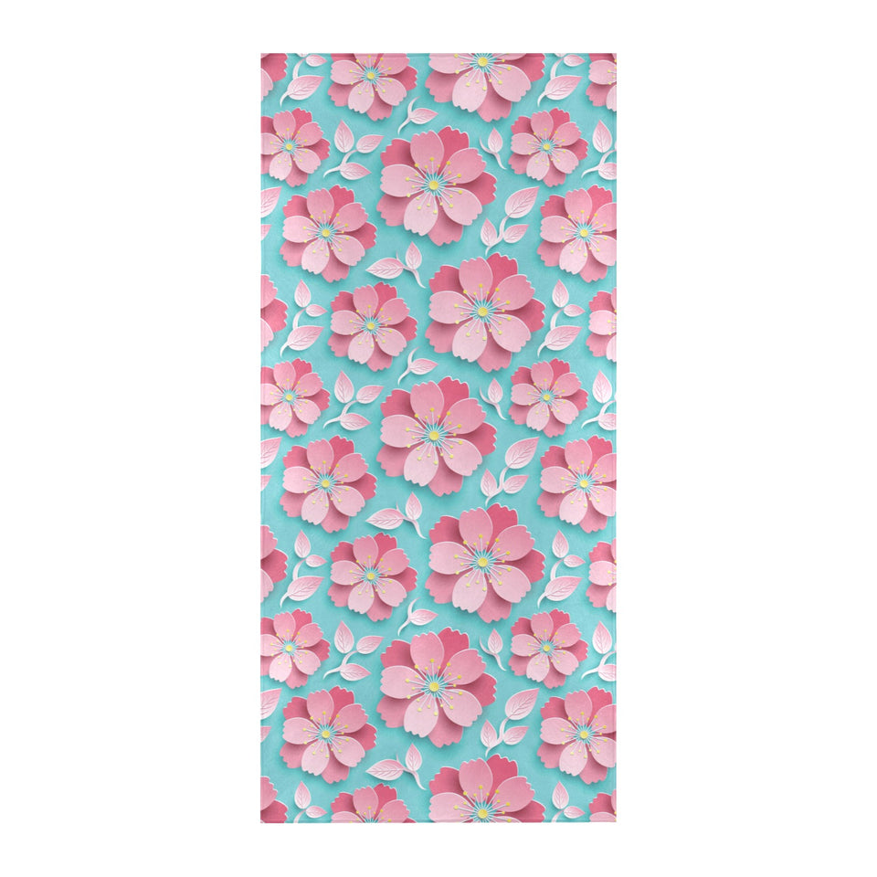 3D sakura cherry blossom pattern Beach Towel