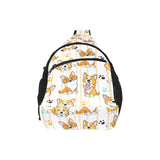 Cute dog corgi striped background pattern All Over Print Chest Bag