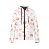 Sushi pattern Women's Padded Hooded Jacket