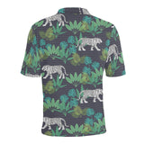 white bengal tigers tropical plant Men's All Over Print Polo Shirt