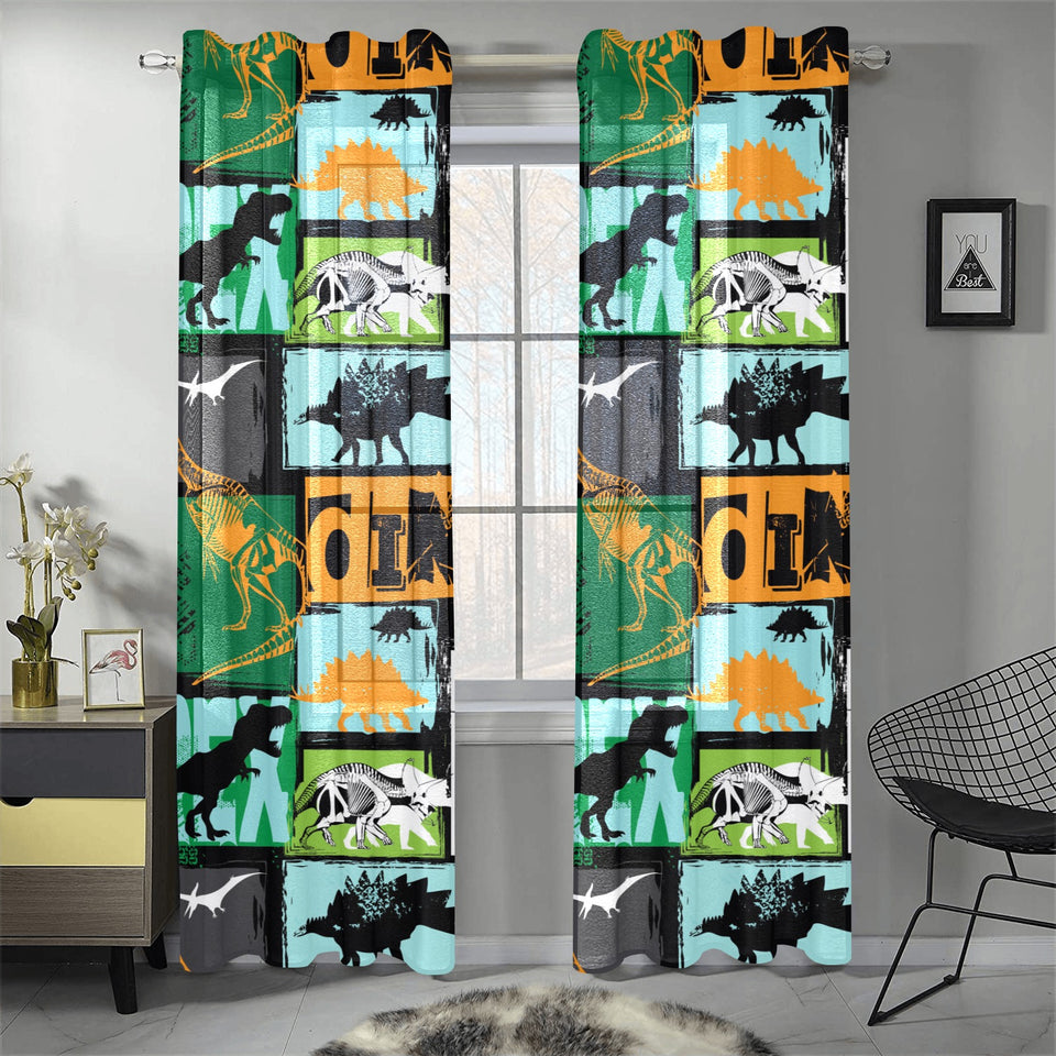 dinosaurs print pattern Gauze Curtain