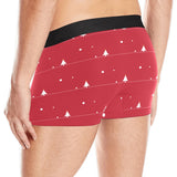 Christmas tree star snow red background Men's All Over Print Boxer Briefs Men's Underwear