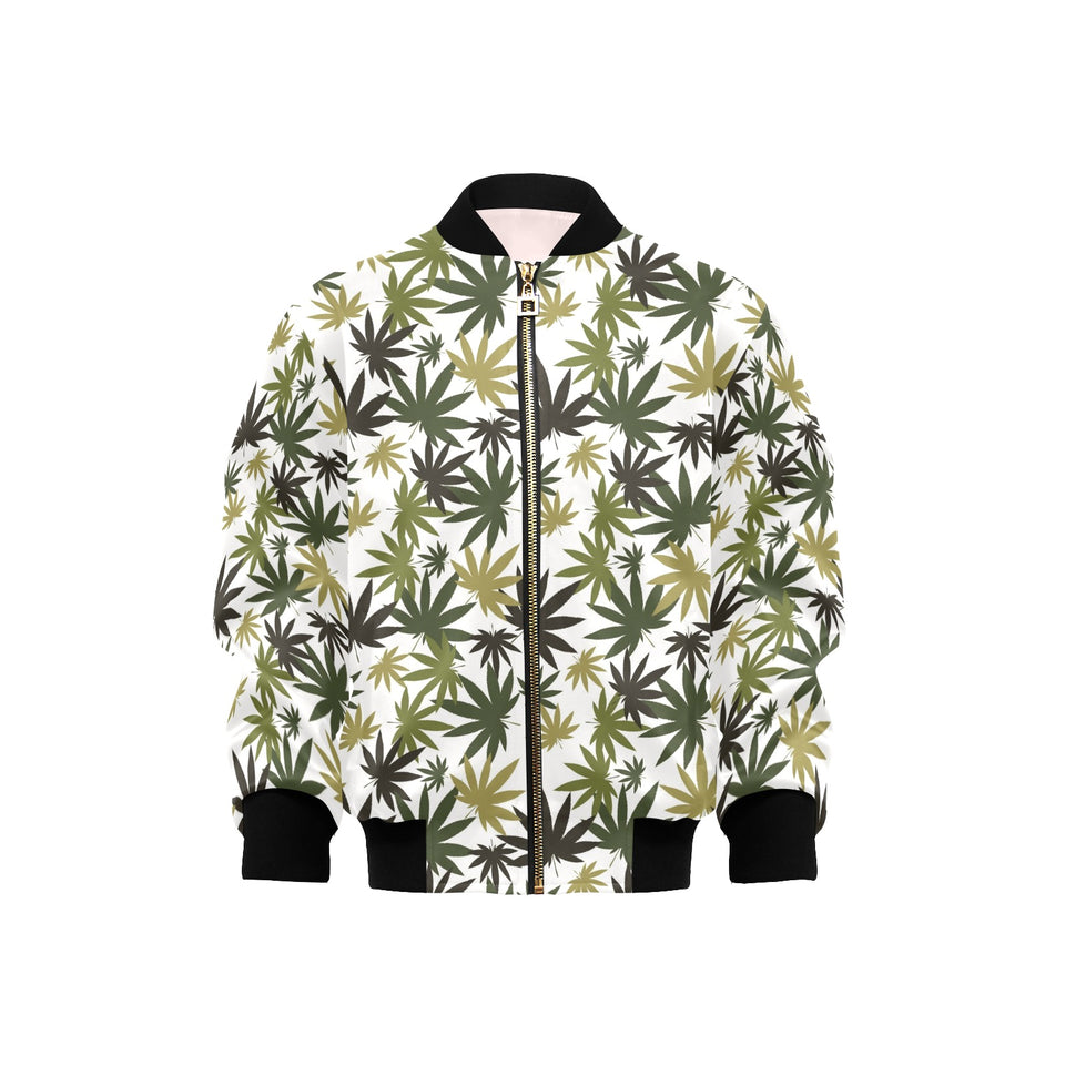 Canabis Marijuana Weed Pattern Print Design 05 Kids' Boys' Girls' Bomber Jacket