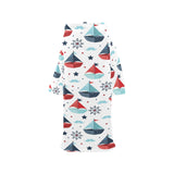 Cute color paper sailboat pattern Blanket Robe with Sleeves