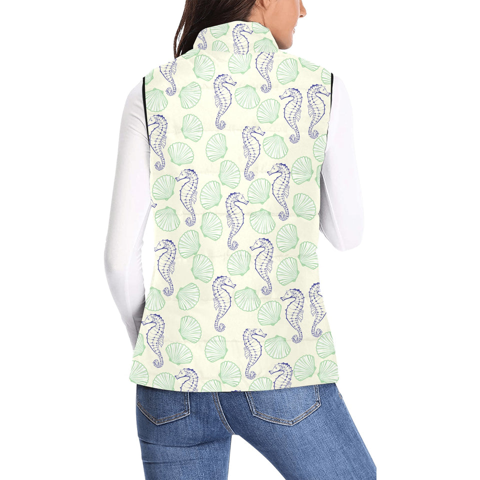 Seahorse shell pattern Women's Padded Vest