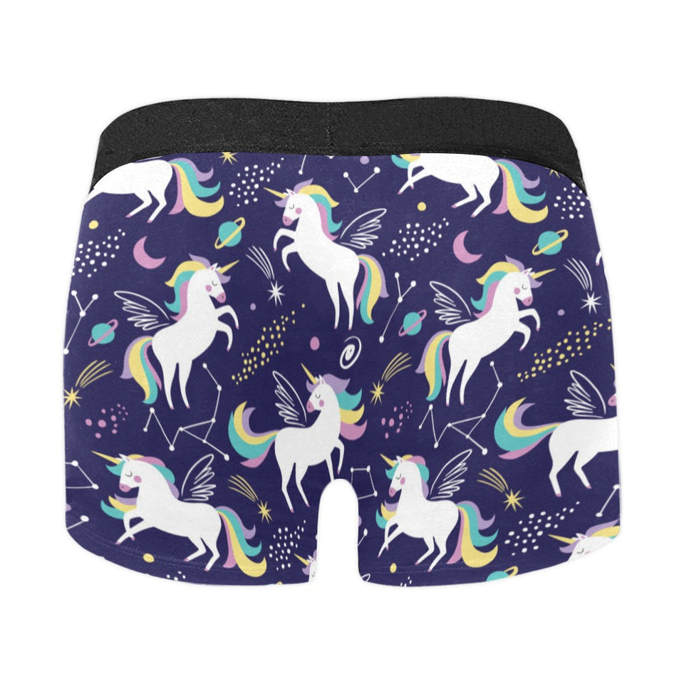 Hand drawn cute unicorn star planet Men's All Over Print Boxer Briefs Men's Underwear