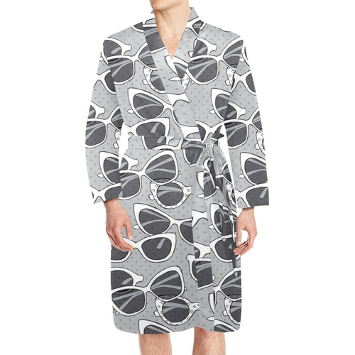 Sun Glasses Pattern Print Design 04 Men's Long Sleeve Belted Night Robe