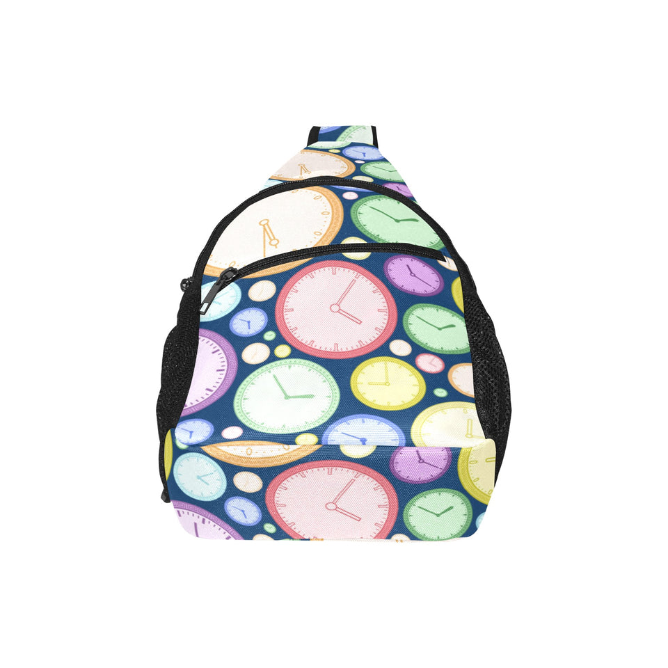 Colorful clock background All Over Print Chest Bag