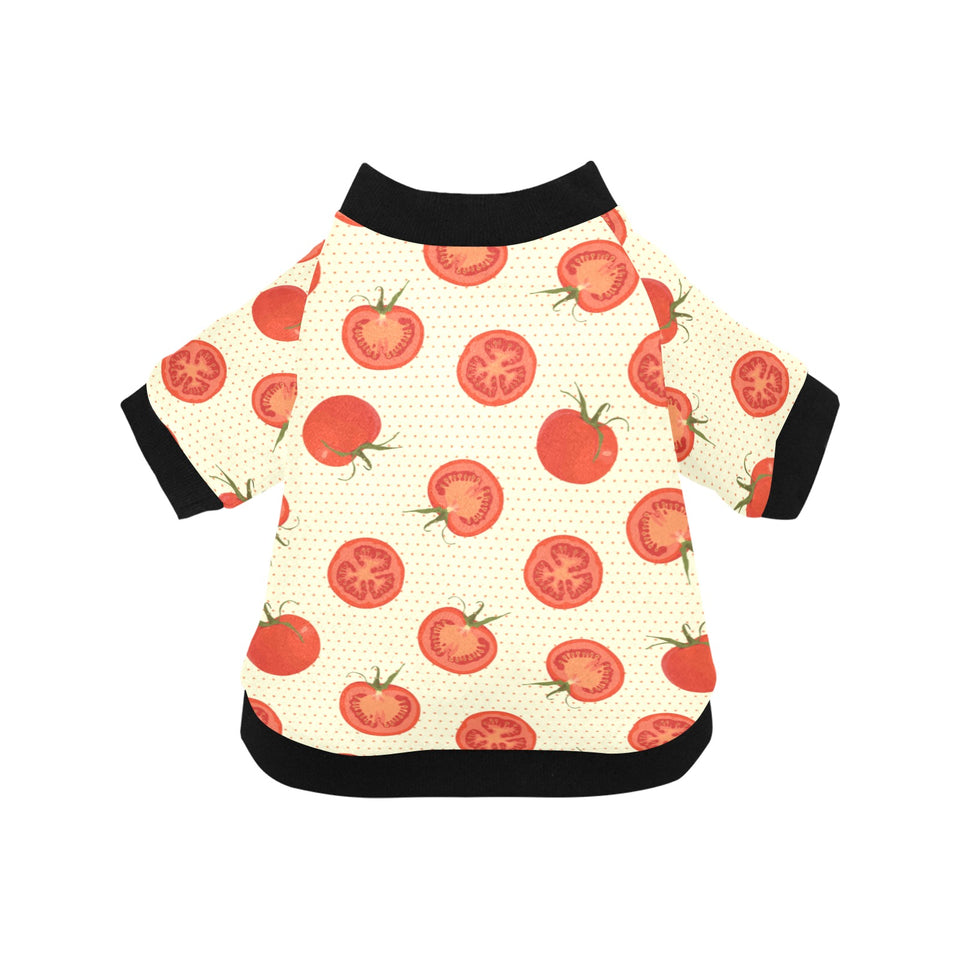 Tomato dot background All Over Print Pet Dog Round Neck Fuzzy Shirt