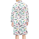 Surfboard Pattern Print Design 04 Men's Long Sleeve Belted Night Robe