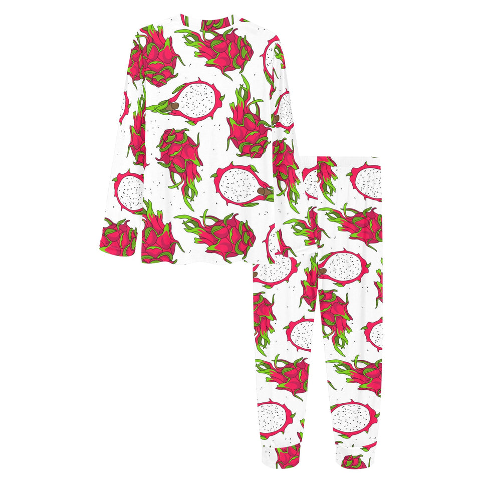 dragon fruits white background Women's All Over Print Pajama Set