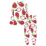 dragon fruits white background Women's All Over Print Pajama Set