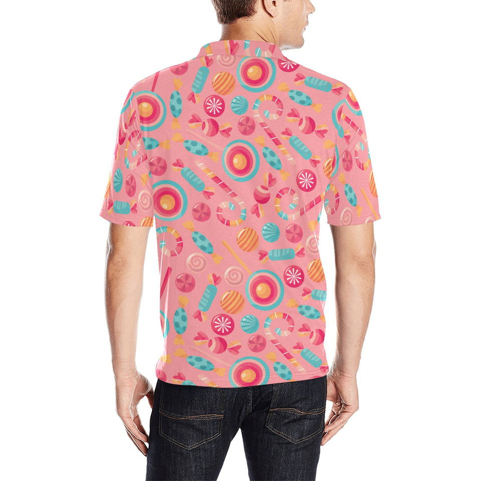Colorful candy pattern Men's All Over Print Polo Shirt