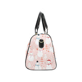 Cute snowman christmas tree snowpink background Travel Bag