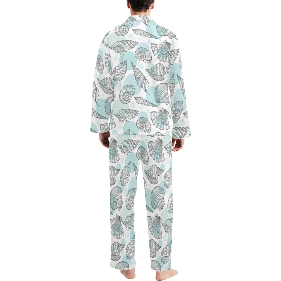 Shell polynesian tribal Men's Long Pajama Set