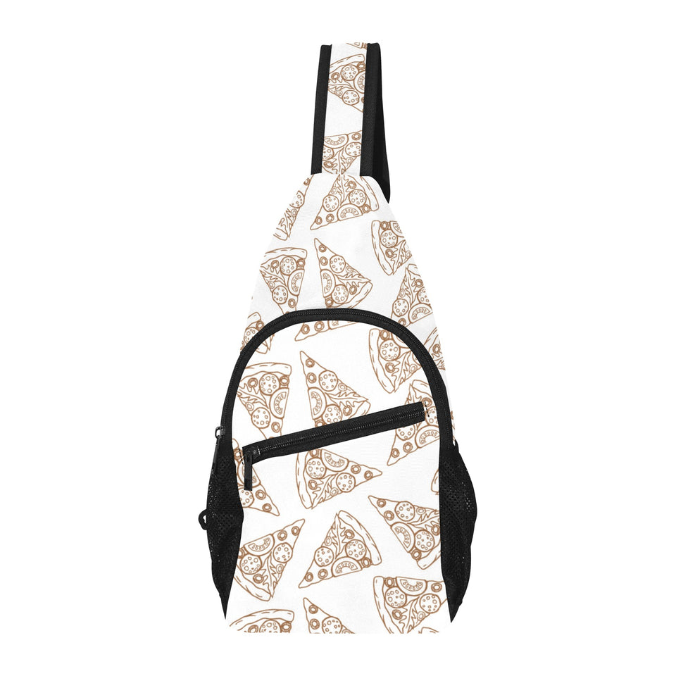 Hand drawn pizza pattern All Over Print Chest Bag