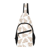 Hand drawn pizza pattern All Over Print Chest Bag