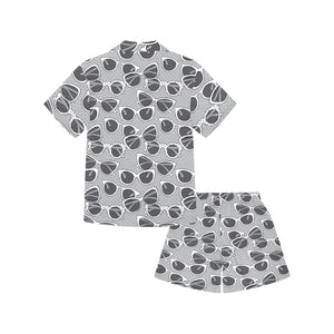 Sun Glasses Pattern Print Design 04 Kids' Boys' Girls' V-Neck Short Pajama Set