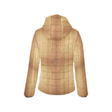 Wood Printed Pattern Print Design 05 Women's Padded Hooded Jacket
