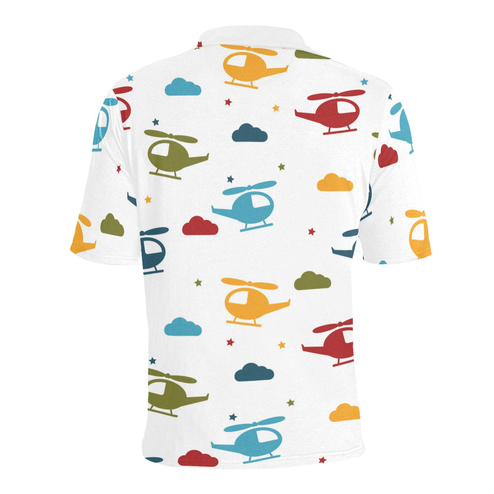 Colorful helicopter pattern Men's All Over Print Polo Shirt