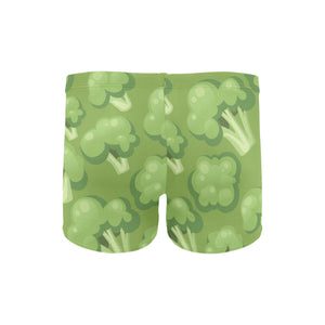 Broccoli pattern green background Men's Swimming Trunks