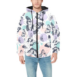 Butterfly pattern Men's Padded Hooded Jacket