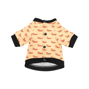Sausage Pattern Print Design 03 All Over Print Pet Dog Round Neck Fuzzy Shirt