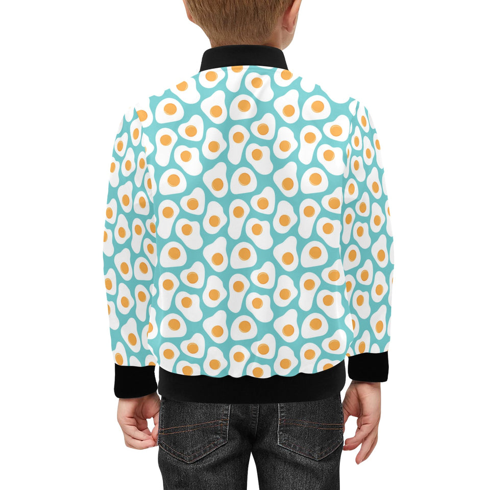 Fried Eggs Pattern Print Design 04 Kids' Boys' Girls' Bomber Jacket