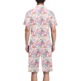 Coral Reef Pattern Print Design 03 Men's V-Neck Short Pajama Set