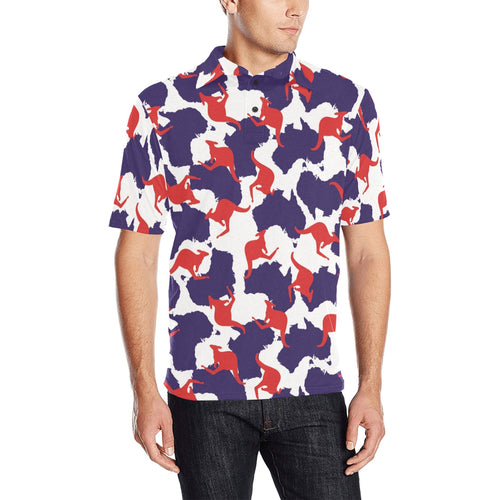 Kangaroo Australian pattern Men's All Over Print Polo Shirt