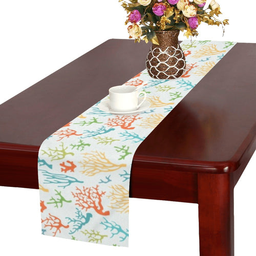 Coral Reef Pattern Print Design 02 Table Runner
