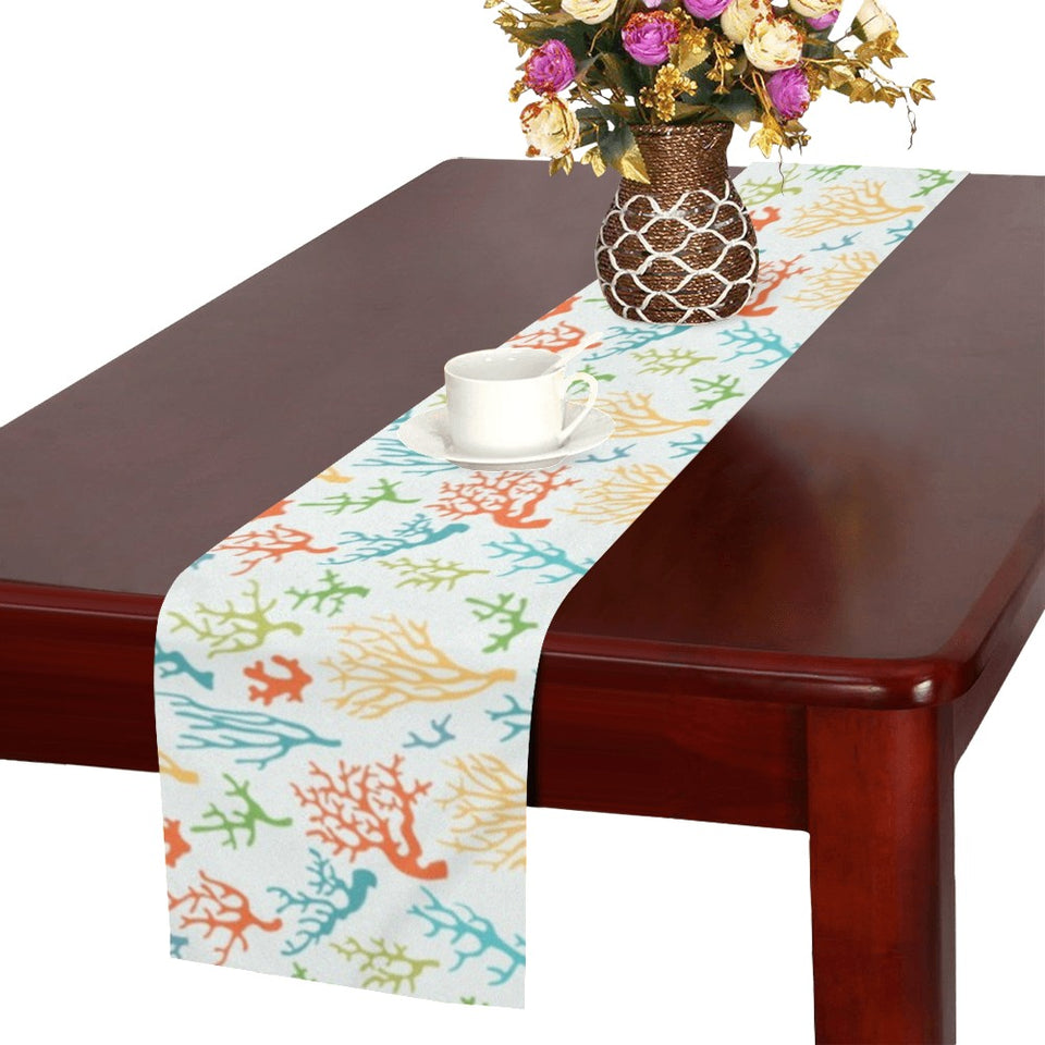 Coral Reef Pattern Print Design 02 Table Runner