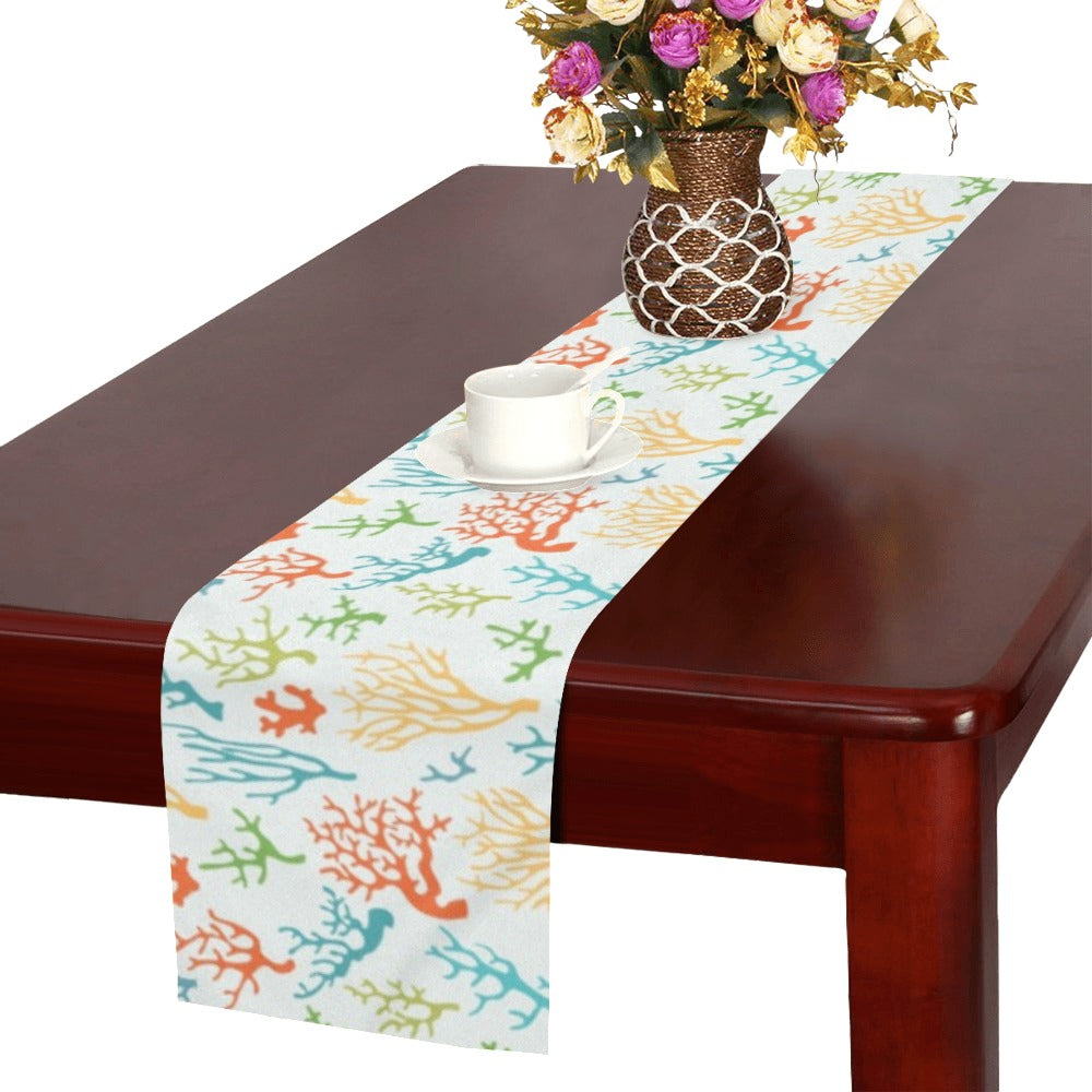 Coral Reef Pattern Print Design 02 Table Runner