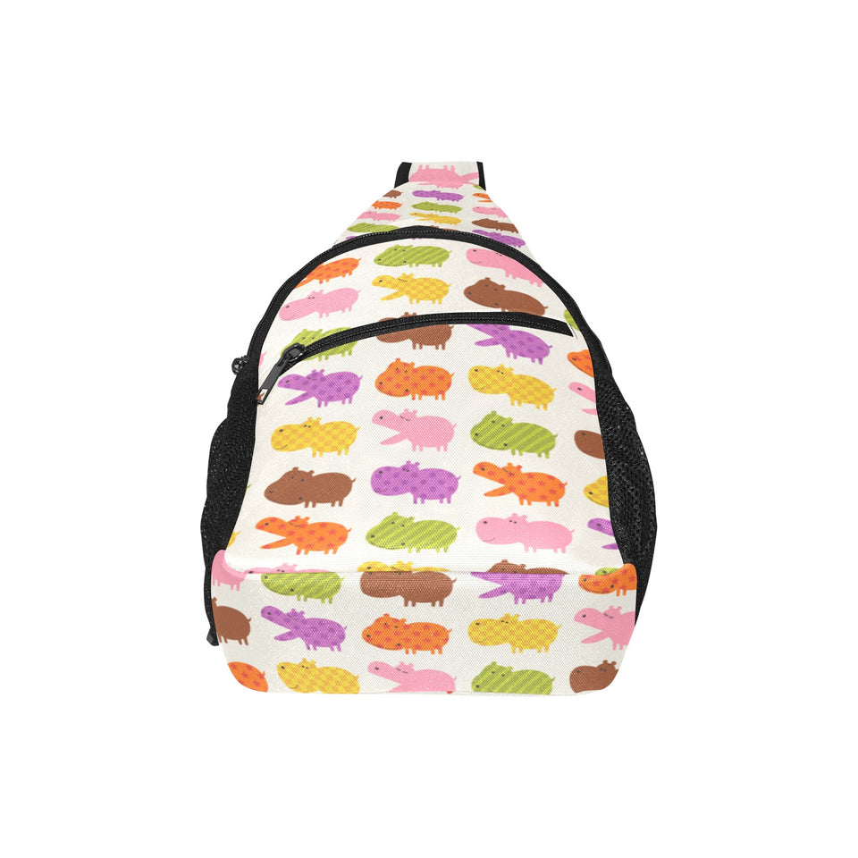 Hippopotamus Pattern Print Design 01 All Over Print Chest Bag