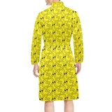 Duck Pattern Print Design 02 Men's Long Sleeve Belted Night Robe