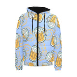 Beer pattern Men's Padded Hooded Jacket