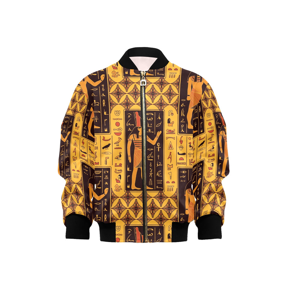 Egypt Hieroglyphics Pattern Print Design 05 Kids' Boys' Girls' Bomber Jacket