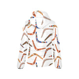 Boomerang Australian aboriginal ornament pattern Women's Padded Hooded Jacket