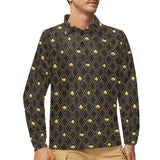 Casino Cards Suits Pattern Print Design 01 Men's Long Sleeve Polo Shirt