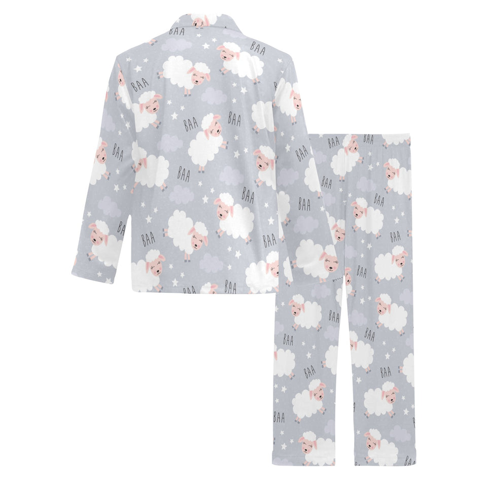 Sweet dreams sheep pattern Men's Long Pajama Set