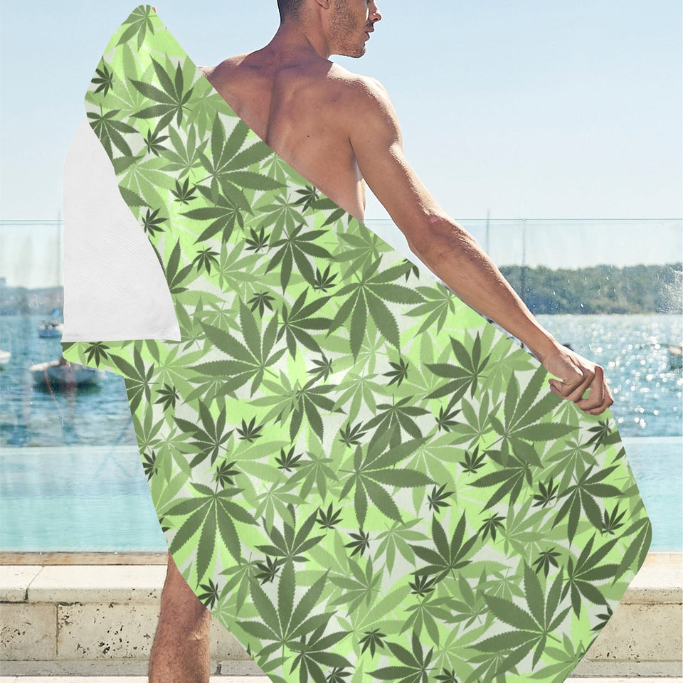 Canabis Marijuana Weed Pattern Print Design 01 Beach Towel