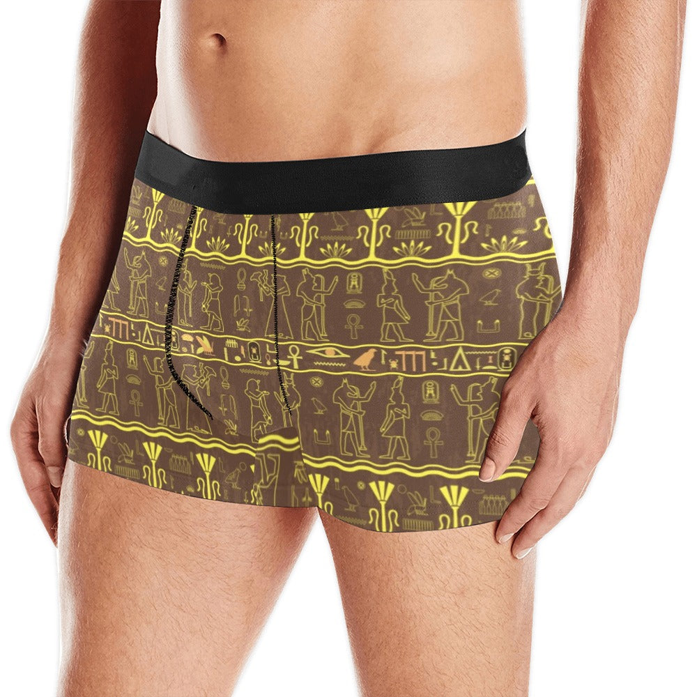 Egypt Hieroglyphics Pattern Print Design 03 Men's All Over Print Boxer Briefs Men's Underwear