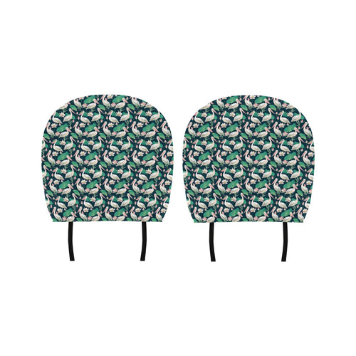 Pelican Pattern Print Design 03 Car Headrest Cover