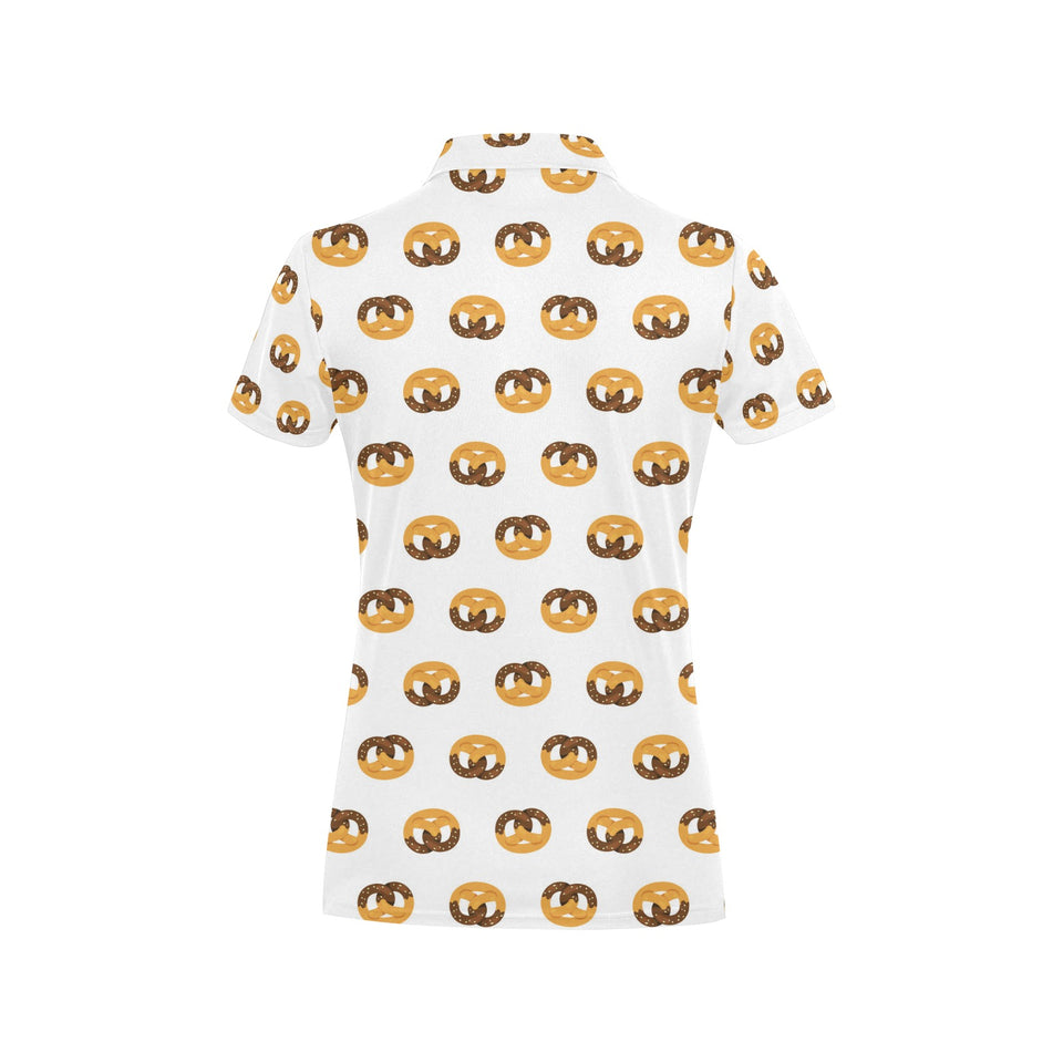 Pretzels Pattern Print Design 02 Women's All Over Print Polo Shirt