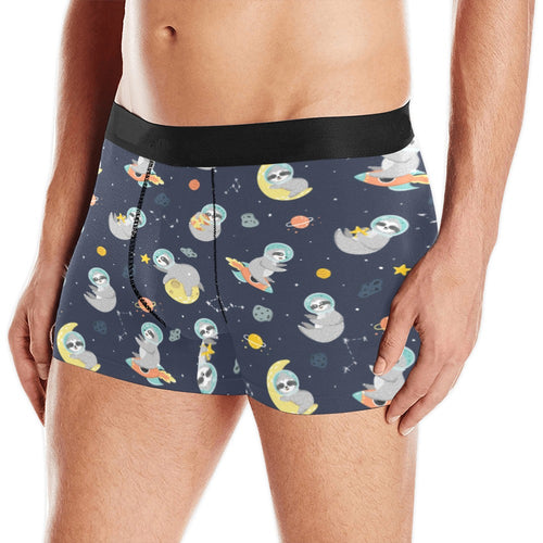 Cute sloth astronaut star planet rocket pattern Men's All Over Print Boxer Briefs Men's Underwear