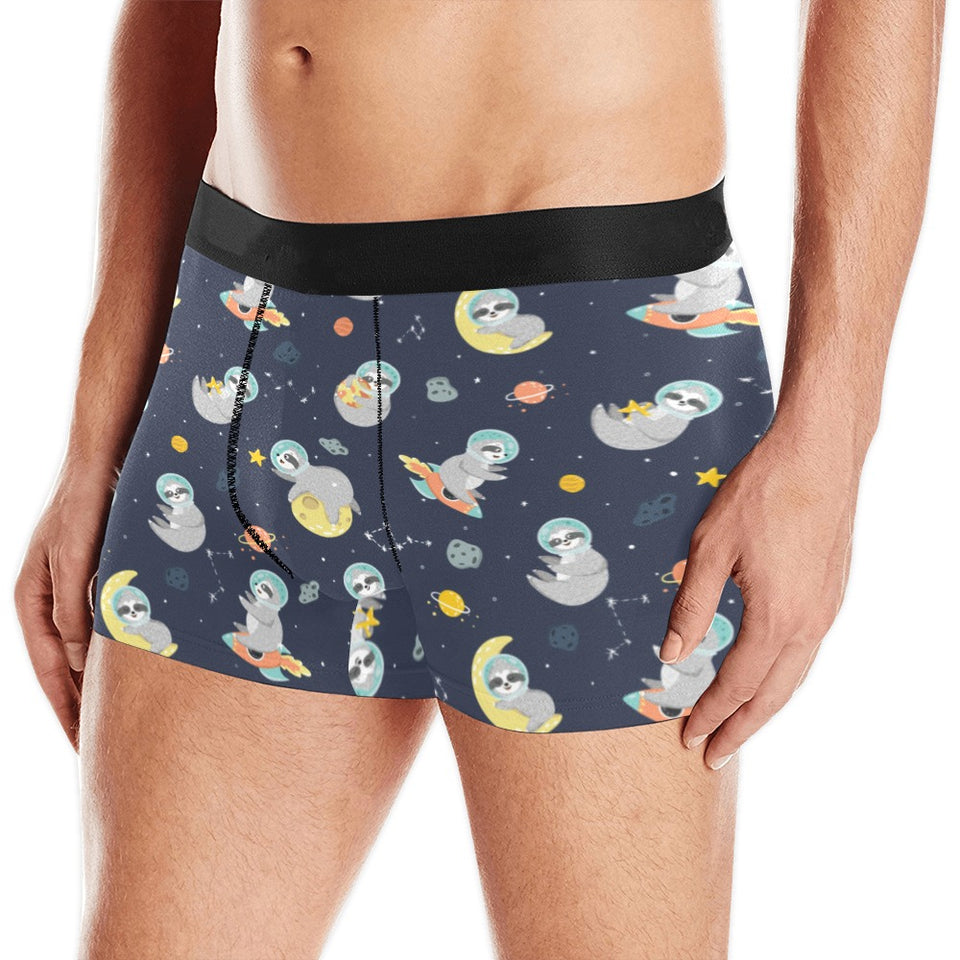Cute sloth astronaut star planet rocket pattern Men's All Over Print Boxer Briefs Men's Underwear